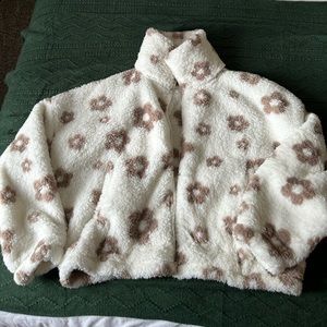 Fuzzy jacket with pockets